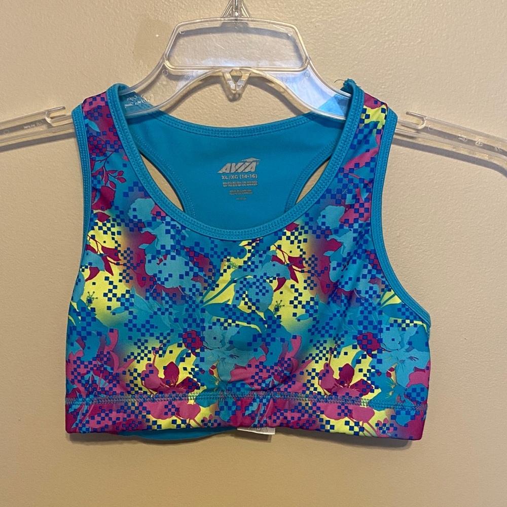 Avia Kids Colorful Sports Bra - Blue, Yellow, Pink